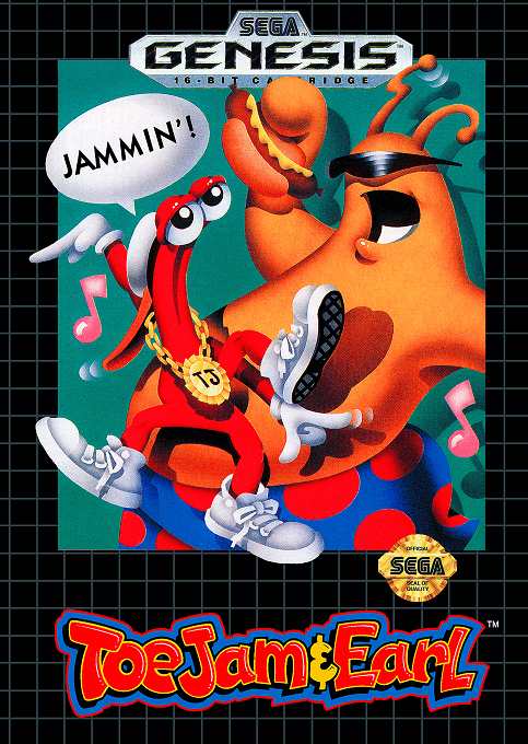 ToeJam and Earl box art for Sega Genesis